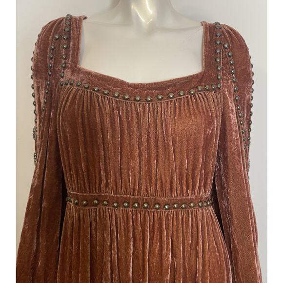 Double D Ranch Velvet Blessing Dress NWT XL Conchos Studs Copper Penny - Picture 3 of 15
